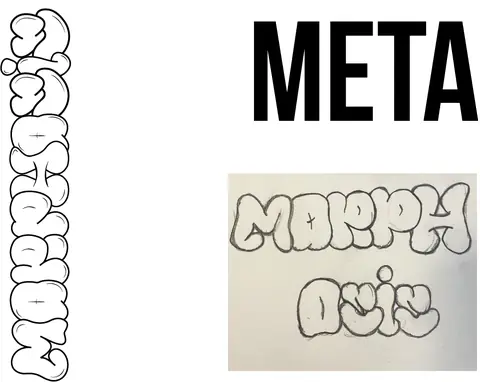 Metamorphosis — letterform construction, drawn to digital