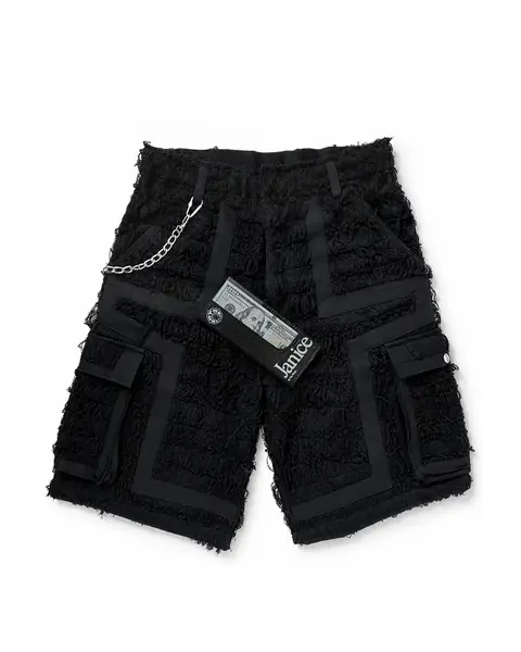 Tim Tawgo // Ghillie Fringe-Denim Shorts — frame 05