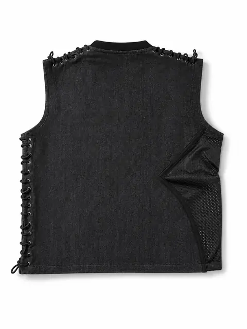 Tim Tawgo // Lace-Up Denim Sleeveless Tee — frame 05