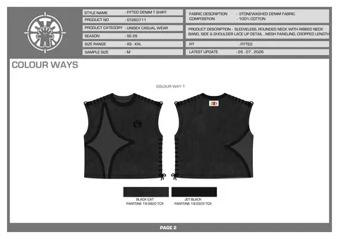 Tim Tawgo // Lace-Up Denim Sleeveless Tee — frame 02